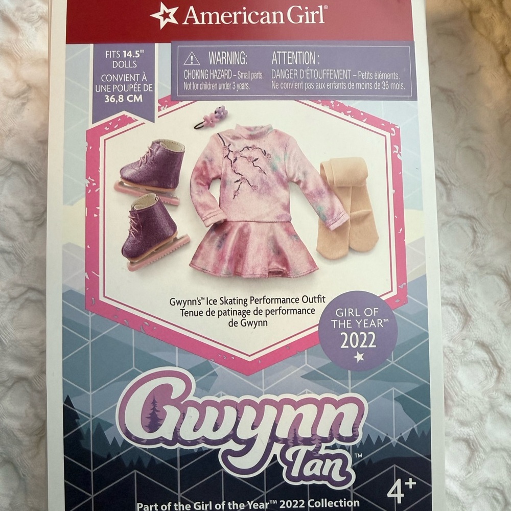 American Girl Pastel Ice Skating Set with Purple Skates